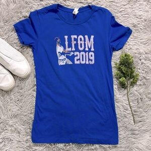 Bella Canvas NY Mets LFGM 2019 Pete Alonso Blue Short Sleeve Tee size M